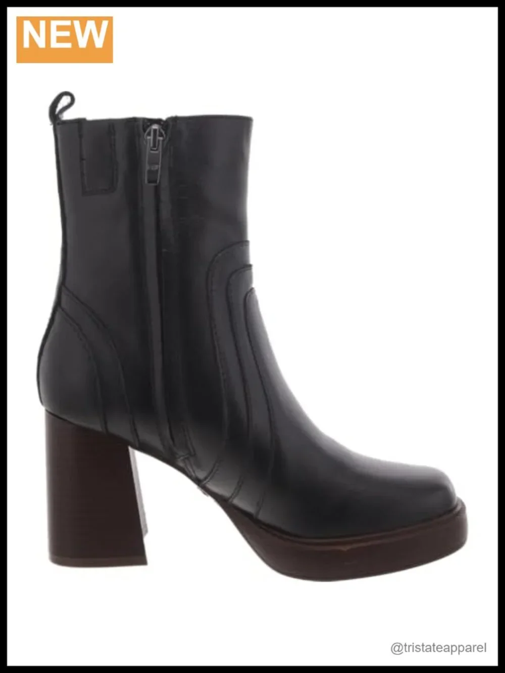 Marc Fisher Abitha Square Toe Ankle Booties Block Heels Zip Closure